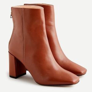 J. Crew LEATHER BLOCK-HEEL ANKLE BOOTS